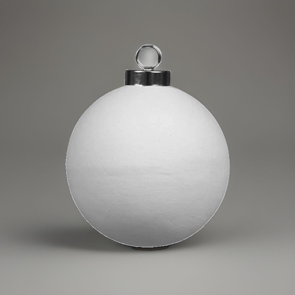 Blue Label Bisque 3" Silver Cap Ball Ornaments 12 Pack Ready To Paint Ceramic